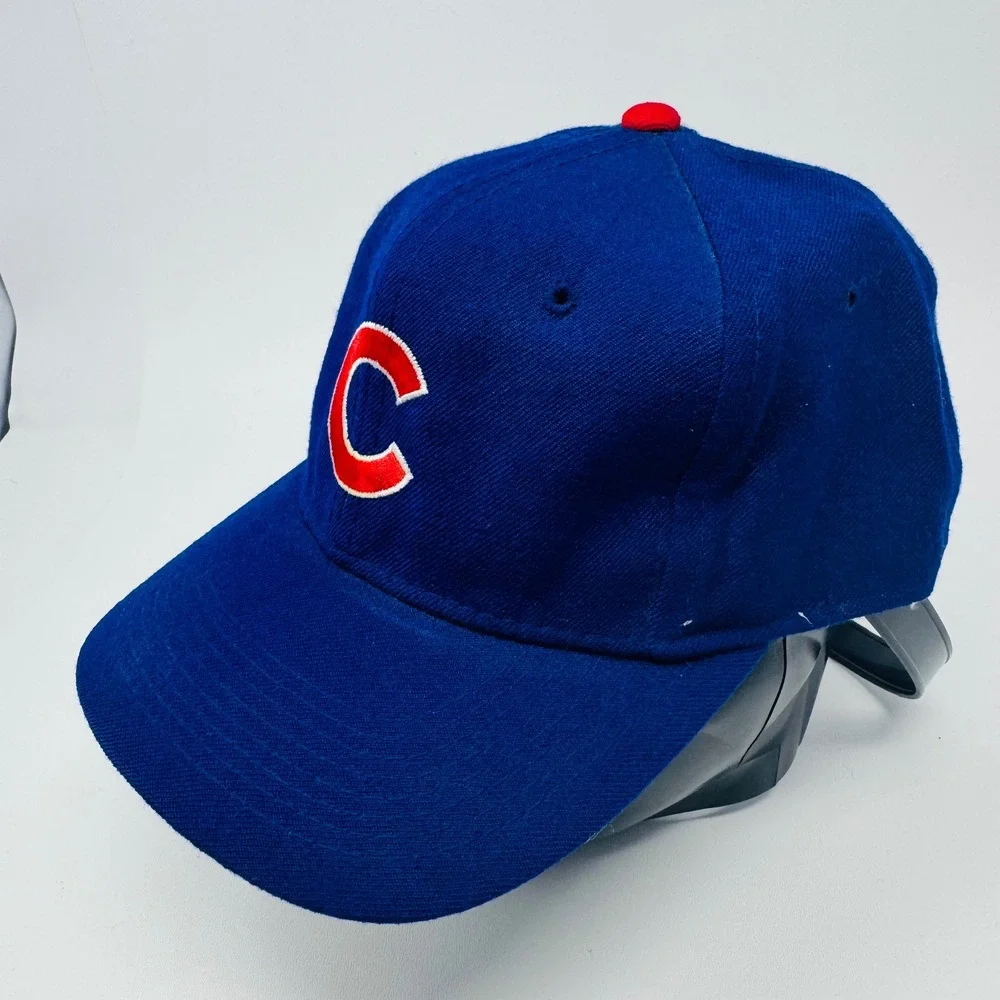 VTG Chicago Cubs Baseball Hat 7 1/4 Blue Red C Logo Sports Specialties 100% Wool
